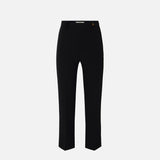 Pantaloni in doppio crêpe stretch con logo charm PA16861E2 110 ELISABETTA FRANCHI Nero 