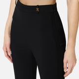 Pantaloni in doppio crêpe stretch con logo charm PA16861E2 110 ELISABETTA FRANCHI Nero 