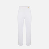 Pantaloni in doppio crêpe stretch con logo charm PA16861E2 360 ELISABETTA FRANCHI Avorio 