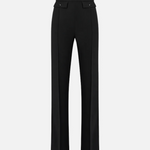 Pantaloni in crêpe leggero e raso PA18362E2 110 ELISABETTA FRANCHI Nero 