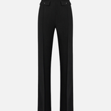 Pantaloni in crêpe leggero e raso PA18362E2 110 ELISABETTA FRANCHI Nero 