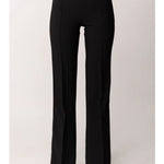 Pantaloni in crêpe leggero e raso PA18362E2 110 ELISABETTA FRANCHI Nero 