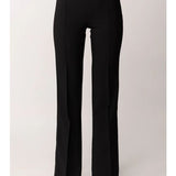 Pantaloni in crêpe leggero e raso PA18362E2 110 ELISABETTA FRANCHI Nero 