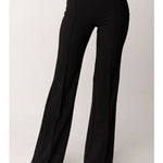 Pantaloni in crêpe leggero e raso PA18362E2 110 ELISABETTA FRANCHI Nero 
