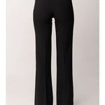 Pantaloni in crêpe leggero e raso PA18362E2 110 ELISABETTA FRANCHI Nero 