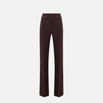 Pantaloni in crêpe leggero e raso PA18362E2 644 ELISABETTA FRANCHI Cacao 