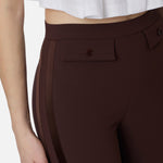 Pantaloni in crêpe leggero e raso PA18562E2 644 ELISABETTA FRANCHI Cacao 