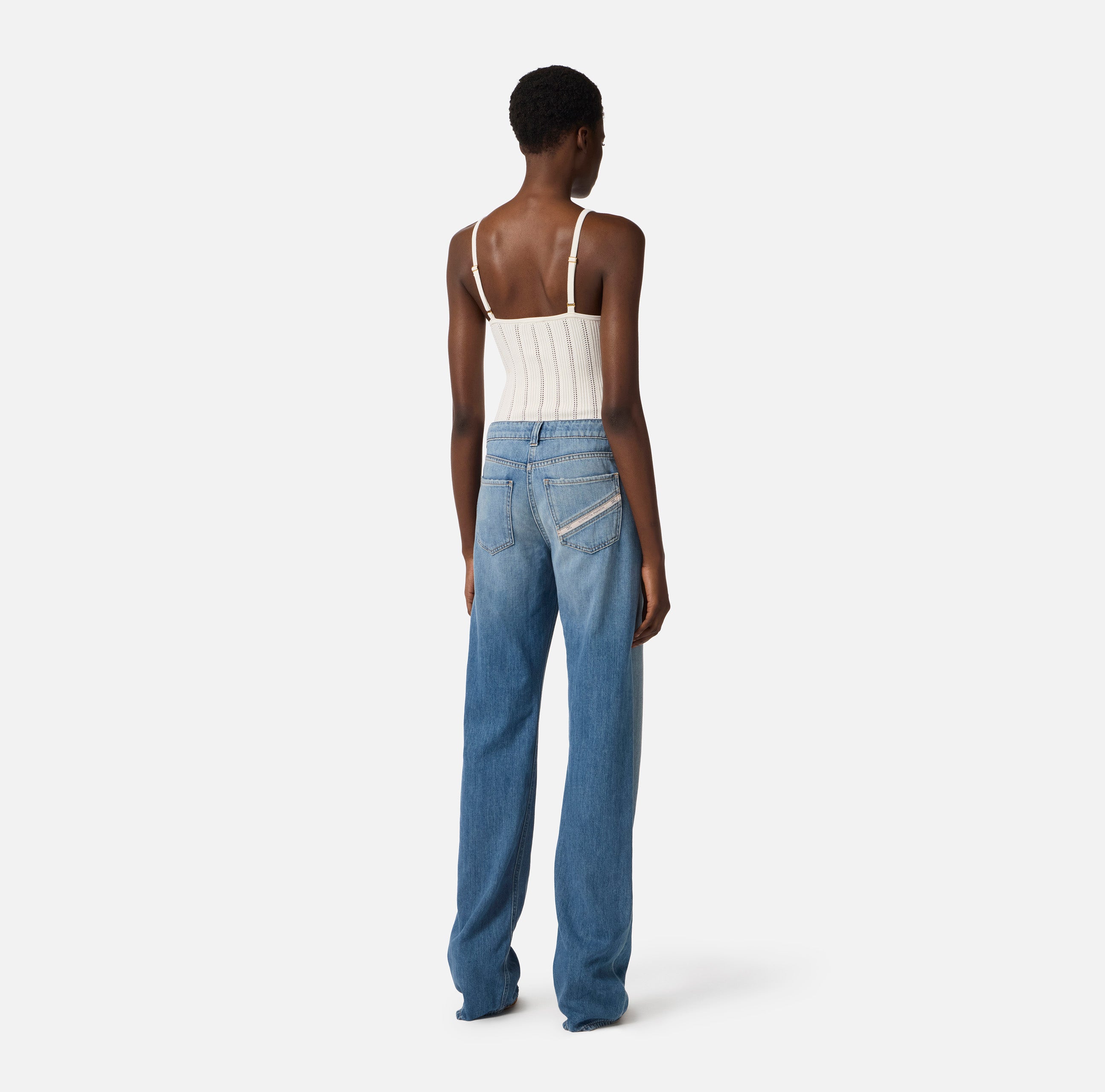 Jeans a palazzo con dettaglio logo PJ21I61E2 192 ELISABETTA FRANCHI Light blue 