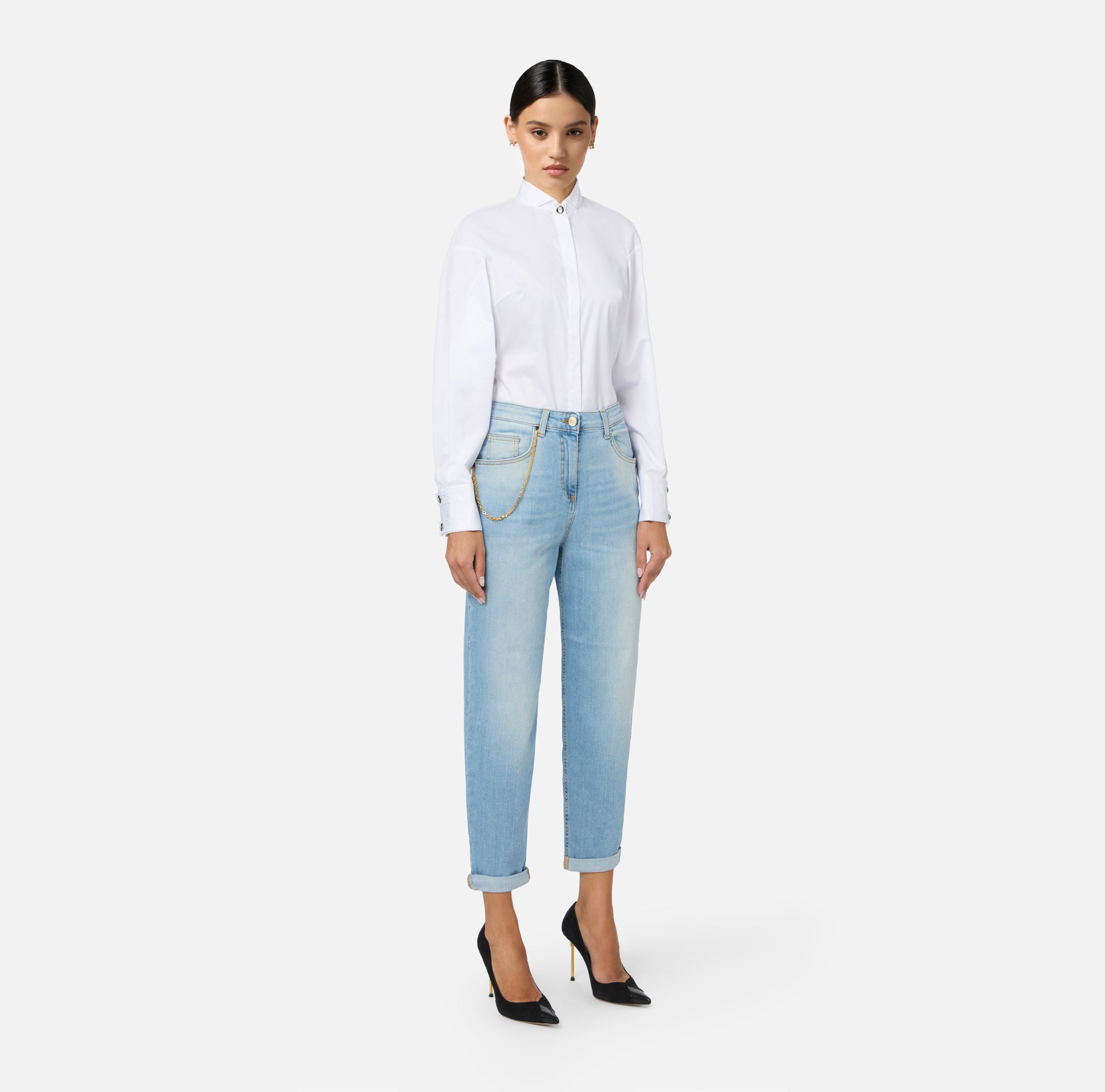 Jeans a palazzo con catena PJ22D65E3 192 ELISABETTA FRANCHI Denim 