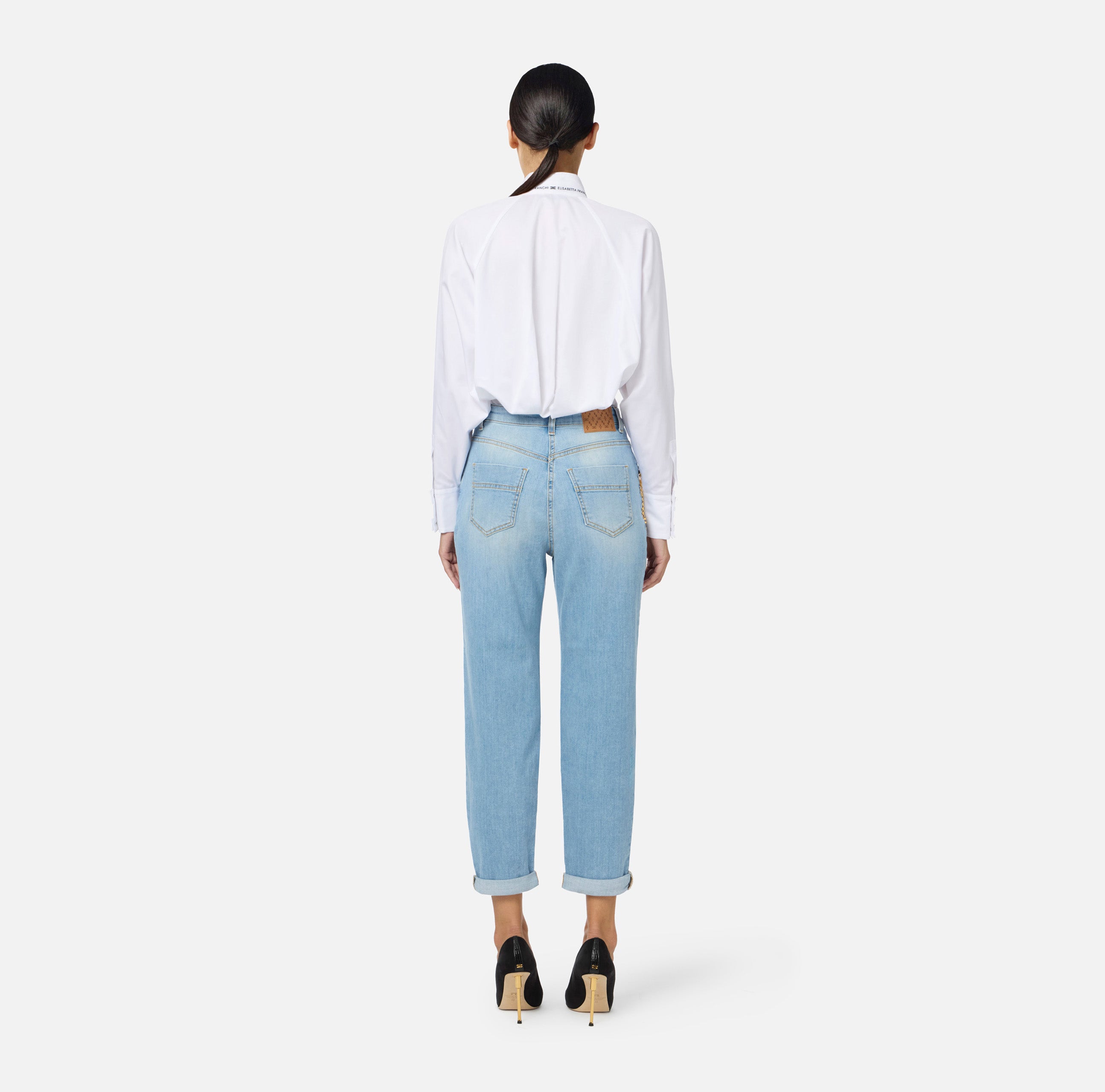 Jeans a palazzo con catena PJ22D65E3 192 ELISABETTA FRANCHI Denim 