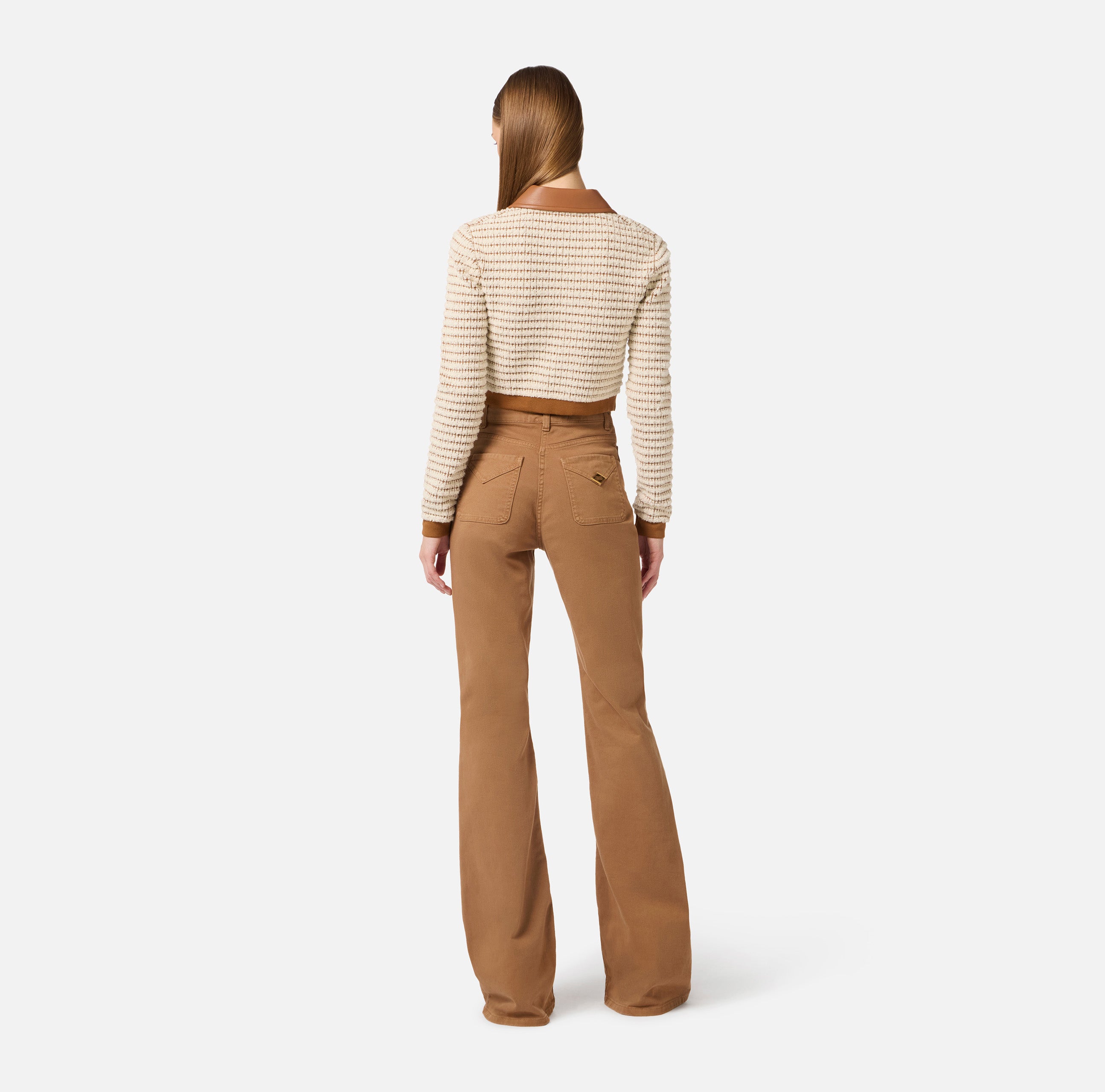 Jeans a zampa con taschini PJ22N61E2 AI6 ELISABETTA FRANCHI Daino 