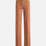 Pantalone in cotone gamba dritta PJ25D61E2 600 ELISABETTA FRANCHI Cuoio 