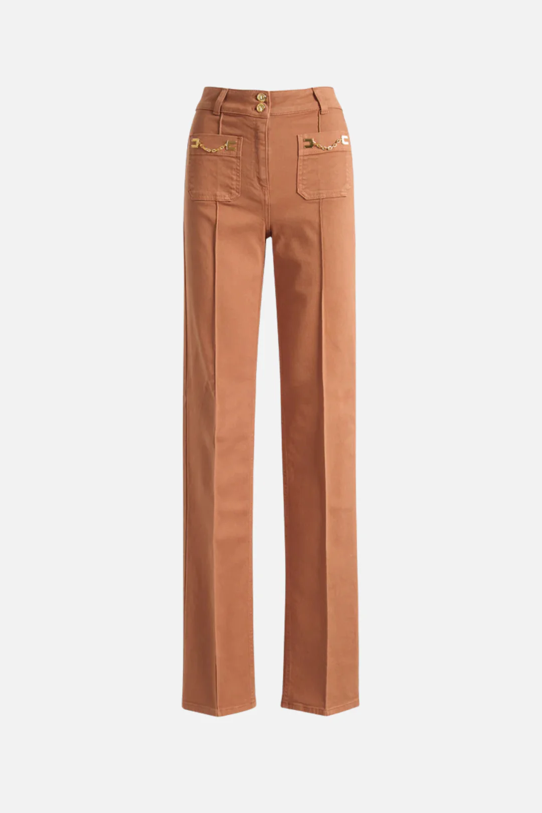 Pantalone in cotone gamba dritta PJ25D61E2 600 ELISABETTA FRANCHI Cuoio 