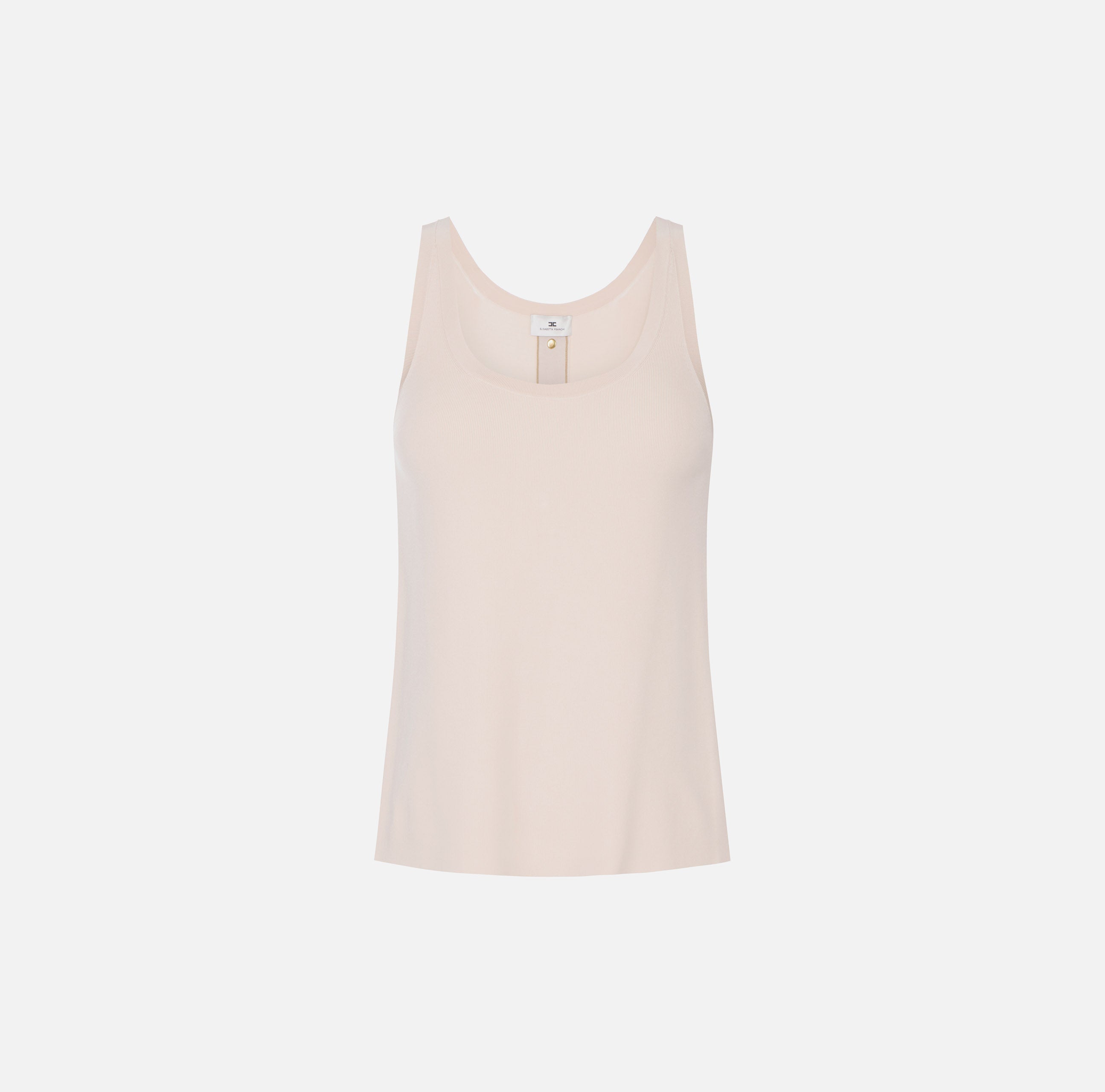 Top in maglia con bande in viscosa lucida TK72S61E2 U69 ELISABETTA FRANCHI Burro/cammello 