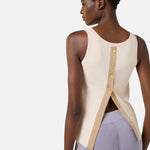 Top in maglia con bande in viscosa lucida TK72S61E2 U69 ELISABETTA FRANCHI Burro/cammello 