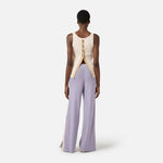Top in maglia con bande in viscosa lucida TK72S61E2 U69 ELISABETTA FRANCHI Burro/cammello 