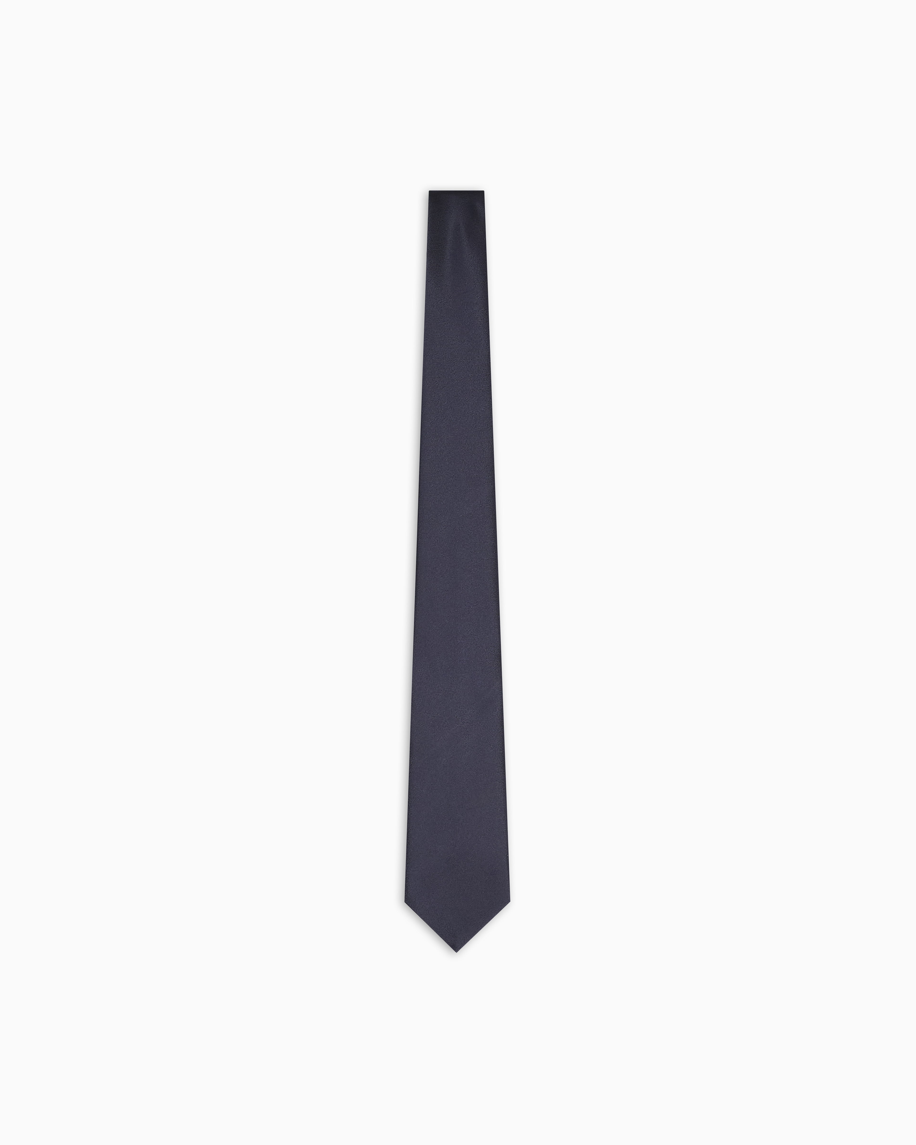 Cravatta in pura seta effetto ottoman 340075 2R600 00035 EMPORIO ARMANI Blu navy 