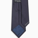 Cravatta in pura seta effetto ottoman 340075 2R600 00035 EMPORIO ARMANI Blu navy 