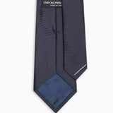 Cravatta in pura seta effetto ottoman 340075 2R600 00035 EMPORIO ARMANI Blu navy 