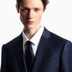Cravatta in pura seta effetto ottoman 340075 2R600 00035 EMPORIO ARMANI Blu navy 