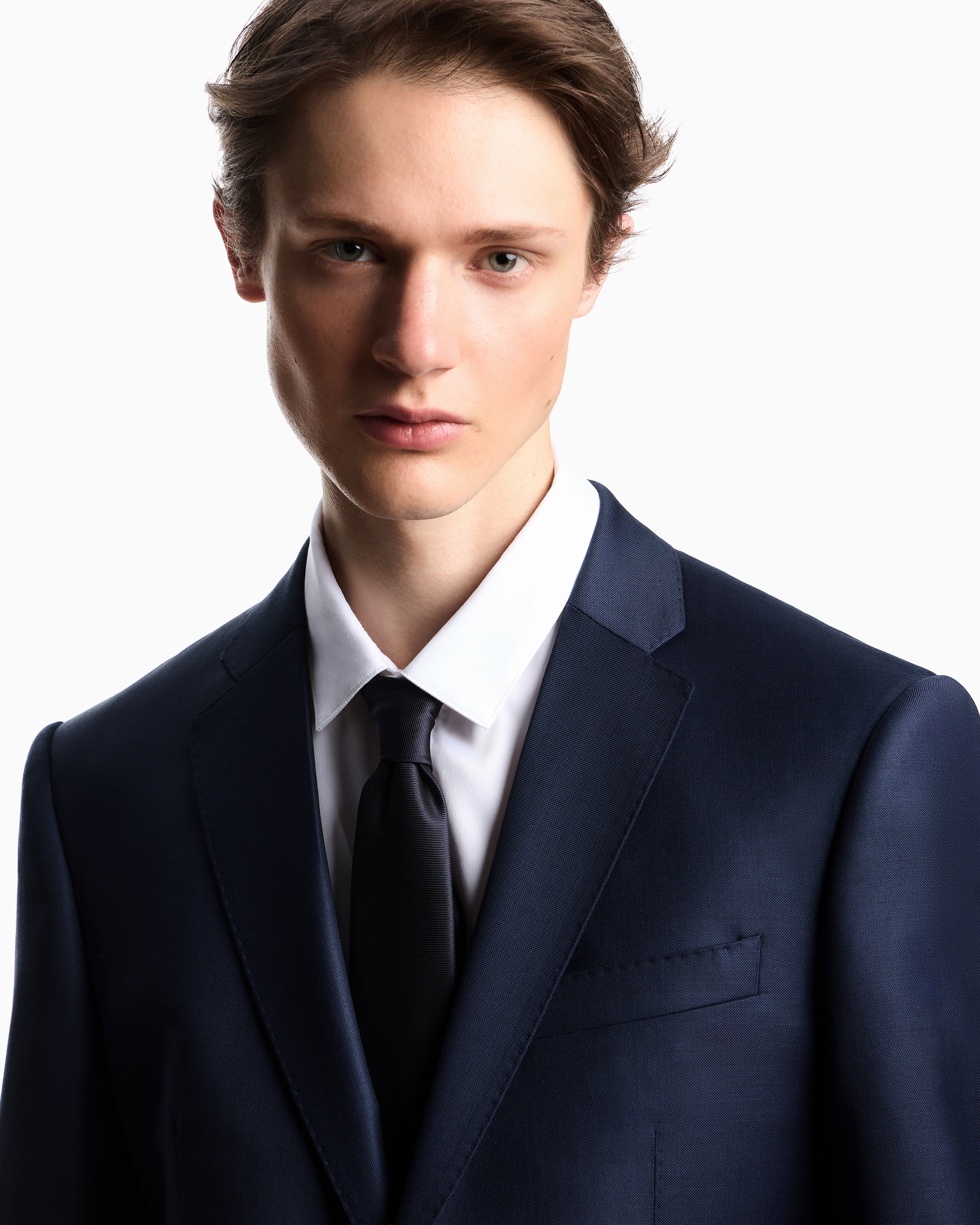 Cravatta in pura seta effetto ottoman 340075 2R600 00035 EMPORIO ARMANI Blu navy 