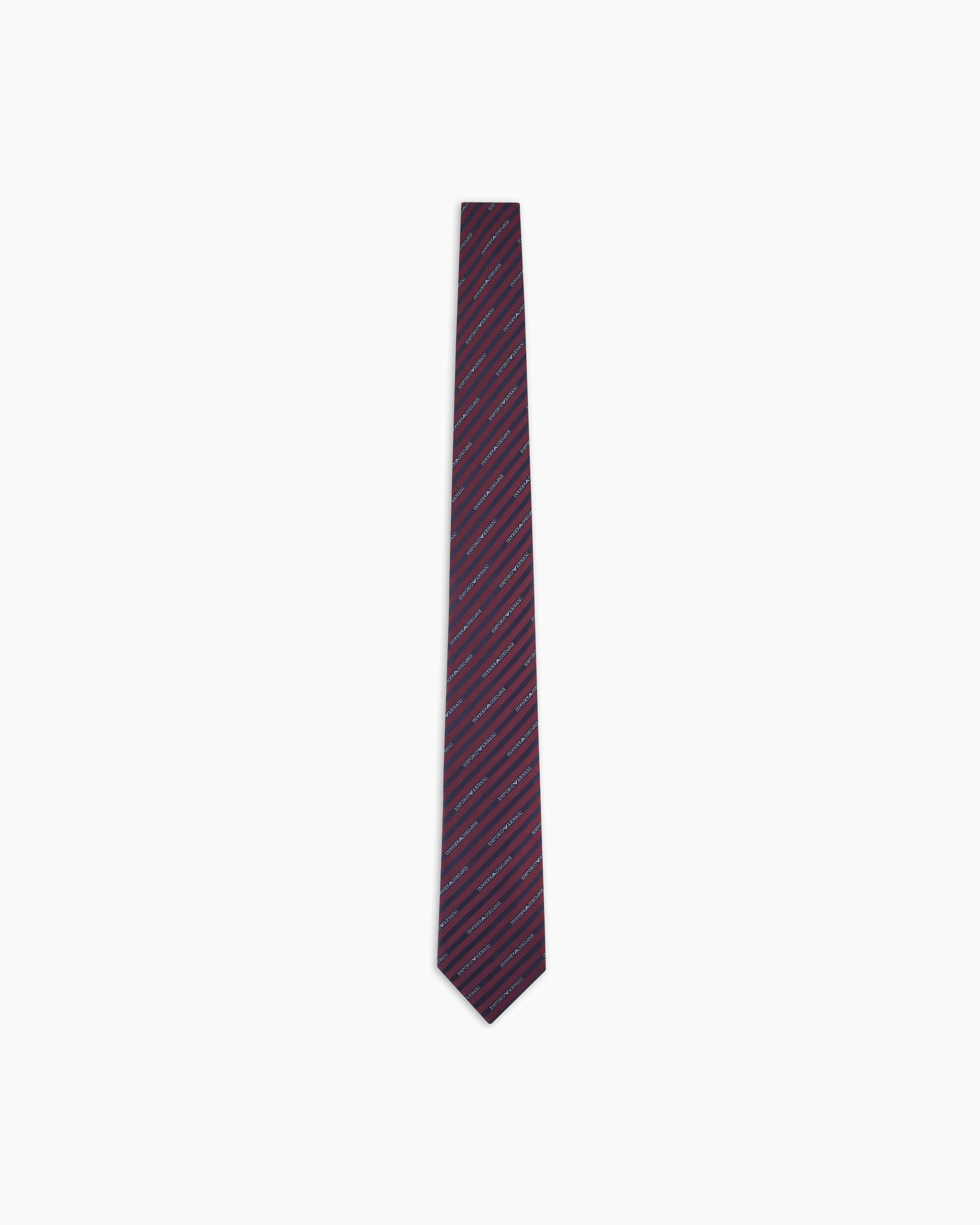 Cravatta in pura seta jacquard logo all over 340075 2R605 00490 EMPORIO ARMANI Vinaccia 
