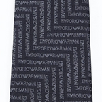 Cravatta in pura seta con lettering jacquard motivo chevron 340075 3R604 00035 EMPORIO ARMANI Blu navy 