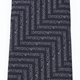 Cravatta in pura seta con lettering jacquard motivo chevron 340075 3R604 00035 EMPORIO ARMANI Blu navy 