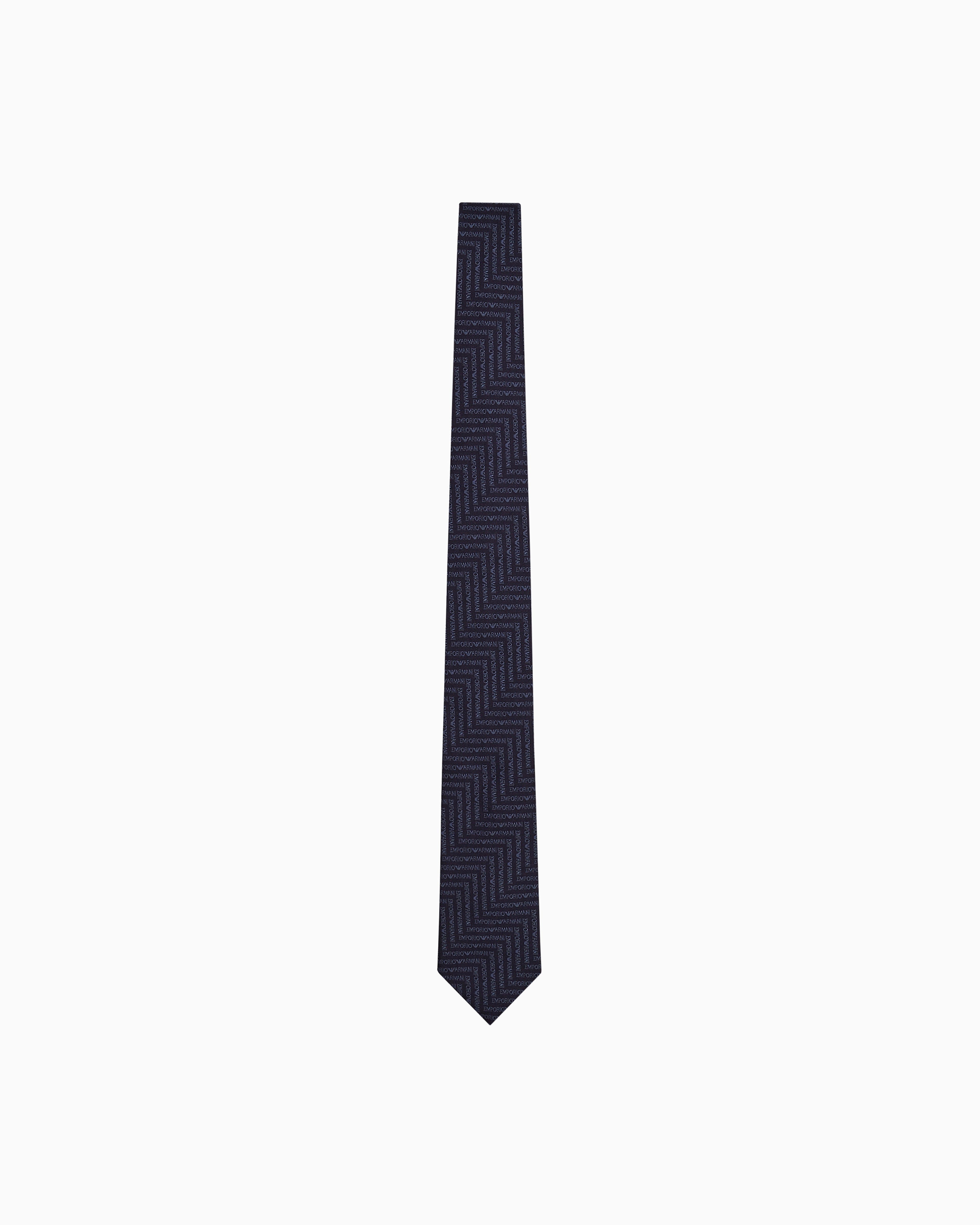 Cravatta in pura seta con lettering jacquard motivo chevron 340075 3R604 05236 EMPORIO ARMANI Blu oltremare 