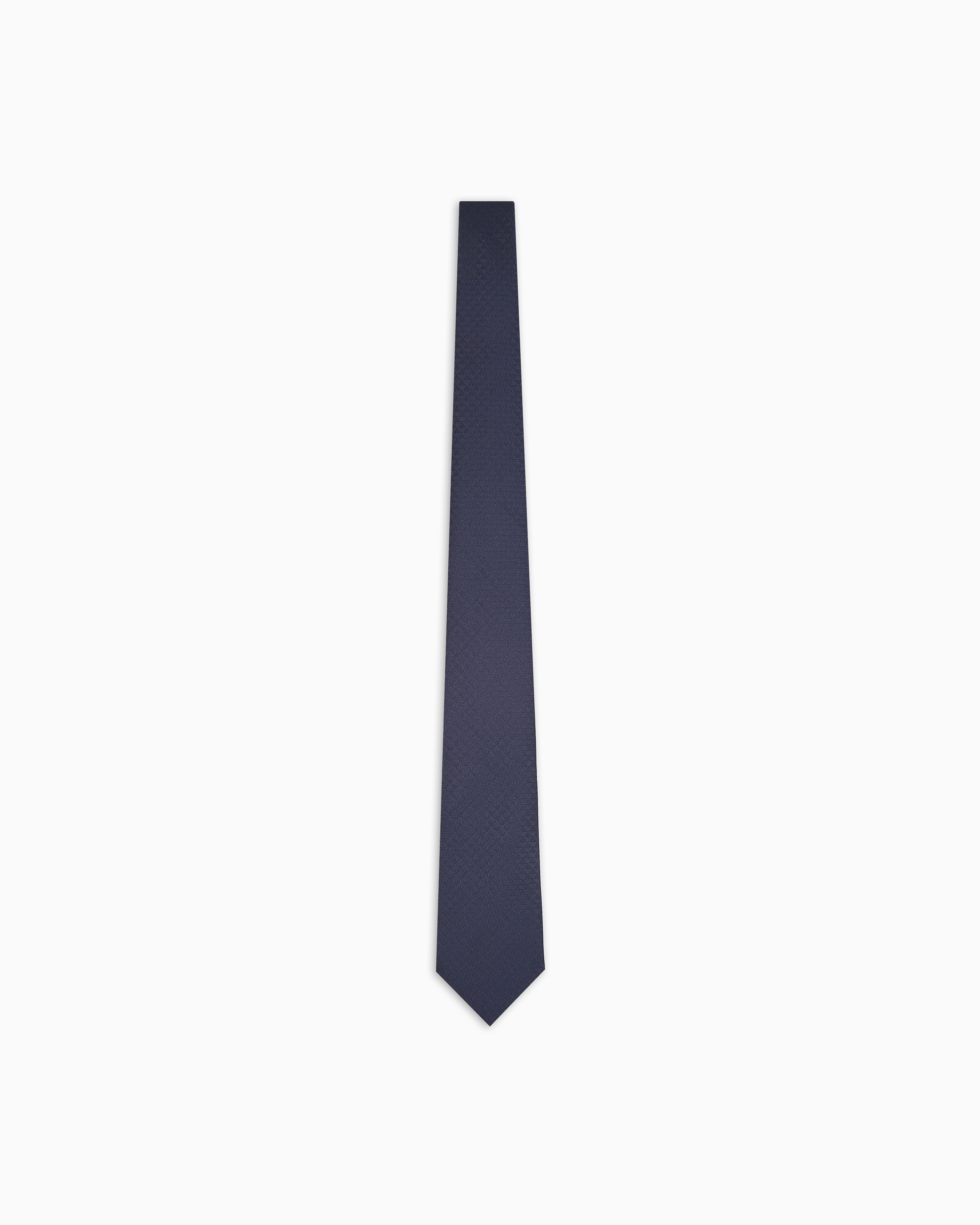 Cravatta in pura seta monogram jacquard 340075 CC113 00036 EMPORIO ARMANI Blu notte 