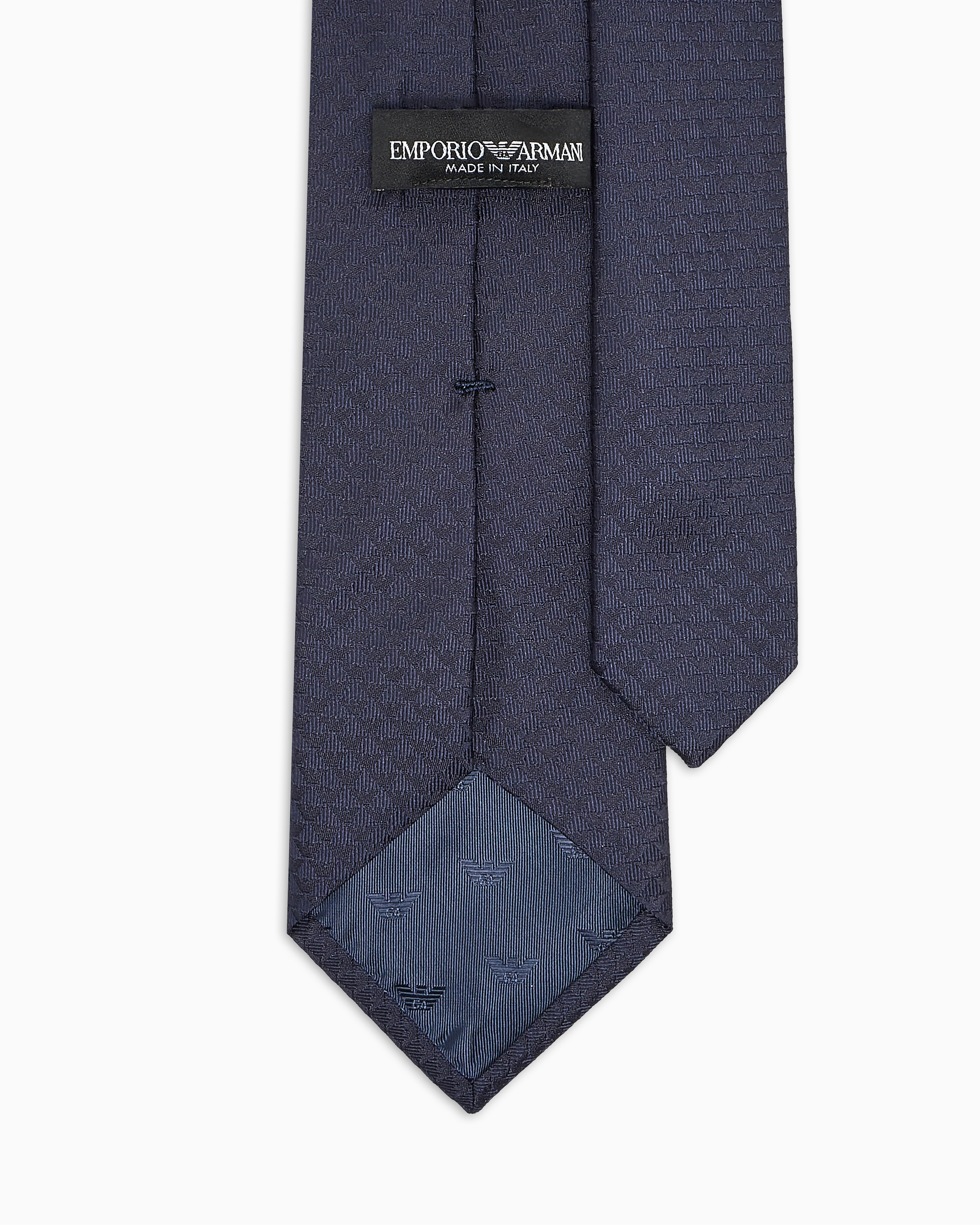 Cravatta in pura seta monogram jacquard 340075 CC113 00036 EMPORIO ARMANI Blu notte 