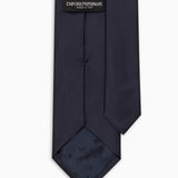 Cravatta in pura seta micro motivo jacquard 340075 CC197 00036 EMPORIO ARMANI Blu notte 