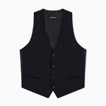 Gilet monopetto in tela di fresco lanal stretch EM000489 TE19183 UB109 EMPORIO ARMANI Dark navy 