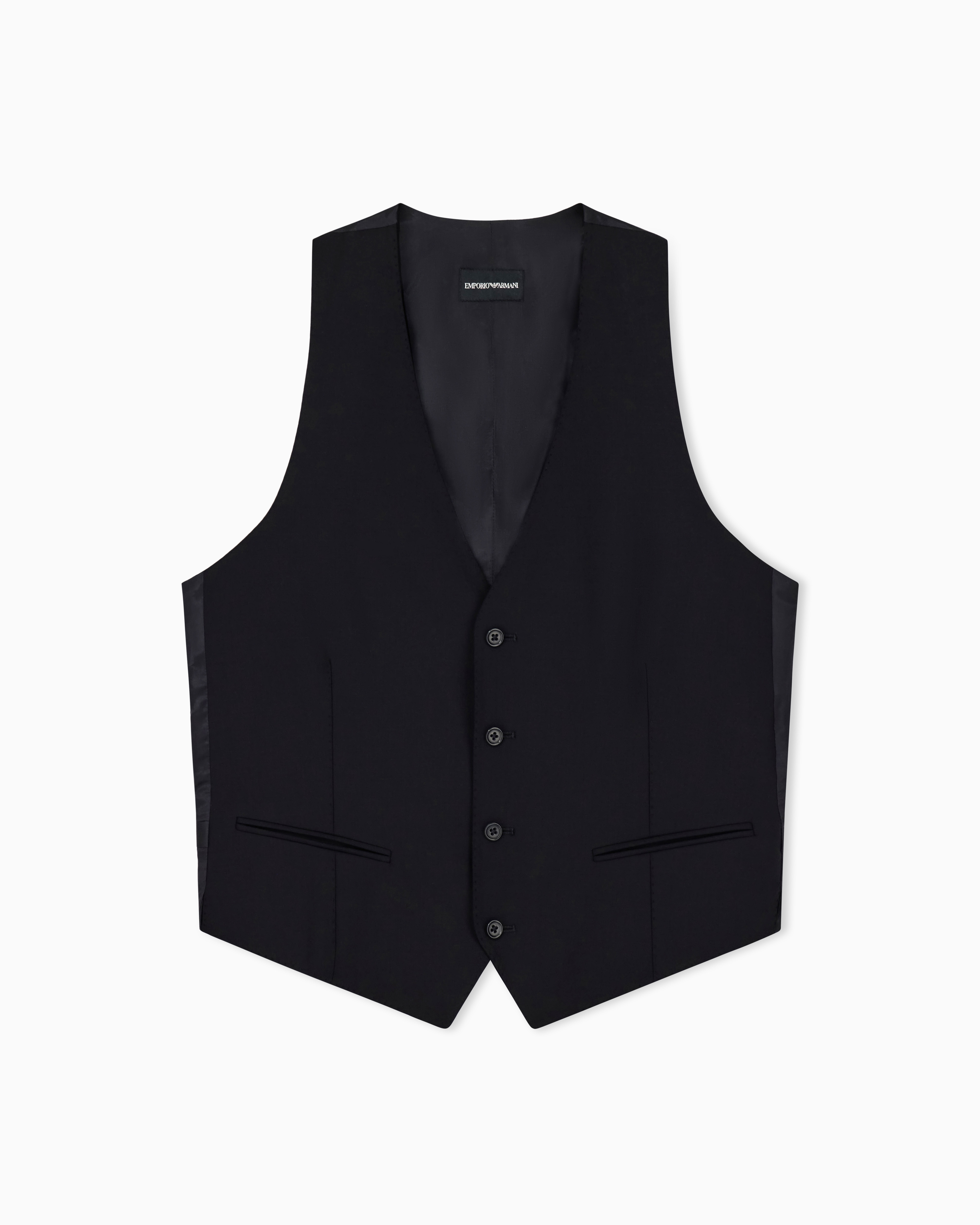 Gilet monopetto in tela di fresco lanal stretch EM000489 TE19183 UB109 EMPORIO ARMANI Dark navy 