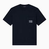 T-shirt in jersey con patch logo in pelle ASV EM002722 AF13715 UB118 EMPORIO ARMANI Blue navy 
