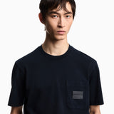 T-shirt in jersey con patch logo in pelle ASV EM002722 AF13715 UB118 EMPORIO ARMANI Blue navy 