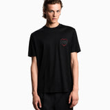 T-shirt in jersey misto lyocell con ricamo Capsule San Valentino EM002821 AF10761 UC001 EMPORIO ARMANI Black beauty 