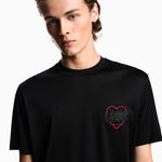T-shirt in jersey misto lyocell con ricamo Capsule San Valentino EM002821 AF10761 UC001 EMPORIO ARMANI Black beauty 
