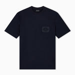 T-shirt in lyocell con logo aquile bombate a rilievo ASV EM002938 AF18312 UB118 EMPORIO ARMANI Blue navy 