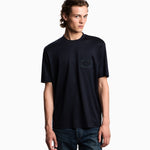 T-shirt in lyocell con logo aquile bombate a rilievo ASV EM002938 AF18312 UB118 EMPORIO ARMANI Blue navy 