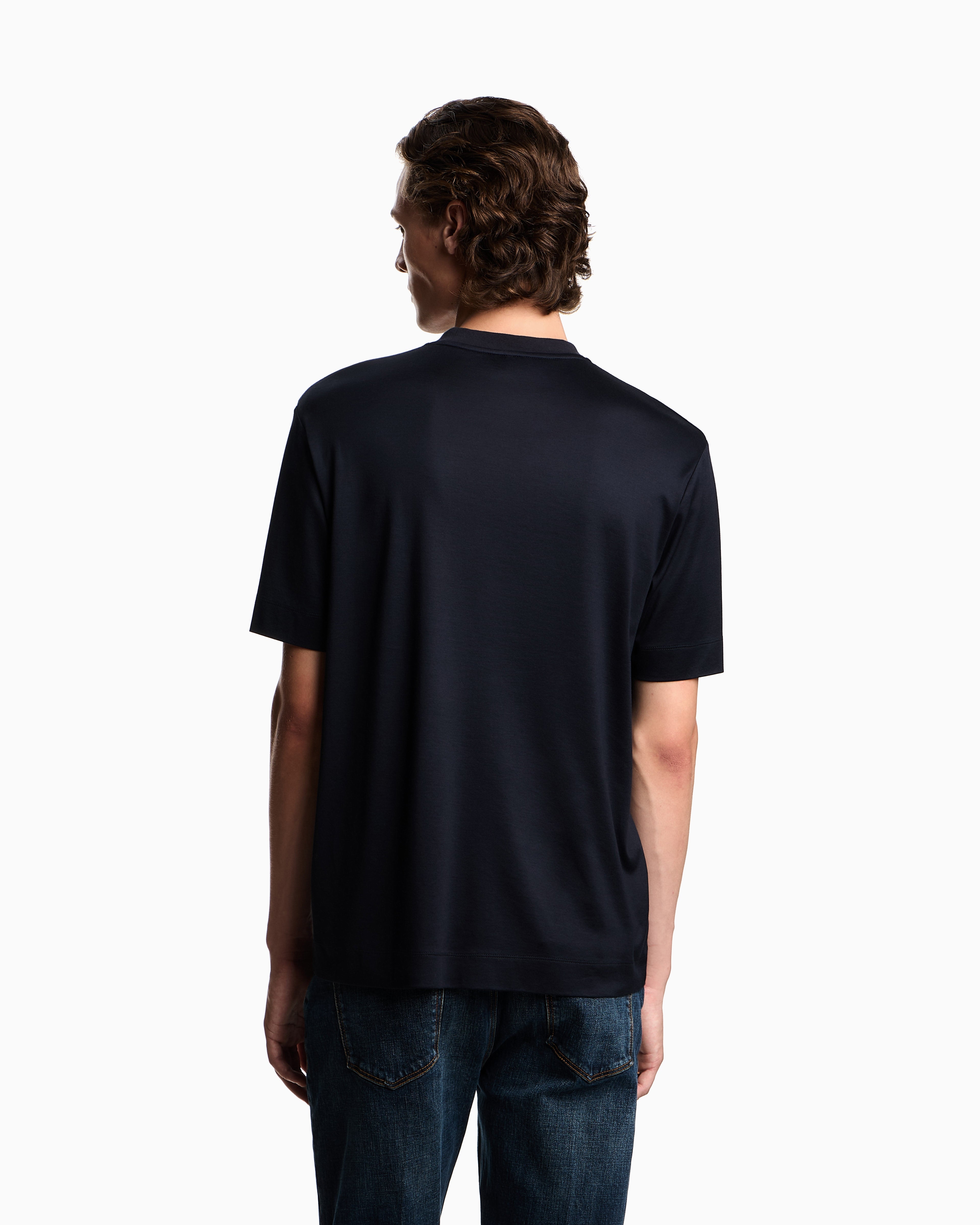 T-shirt in lyocell con logo aquile bombate a rilievo ASV EM002938 AF18312 UB118 EMPORIO ARMANI Blue navy 