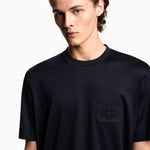 T-shirt in lyocell con logo aquile bombate a rilievo ASV EM002938 AF18312 UB118 EMPORIO ARMANI Blue navy 