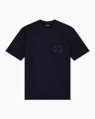 T-shirt in lyocell con logo aquile bombate a rilievo ASV EM002938 AF18312 UC001 EMPORIO ARMANI Black beauty 
