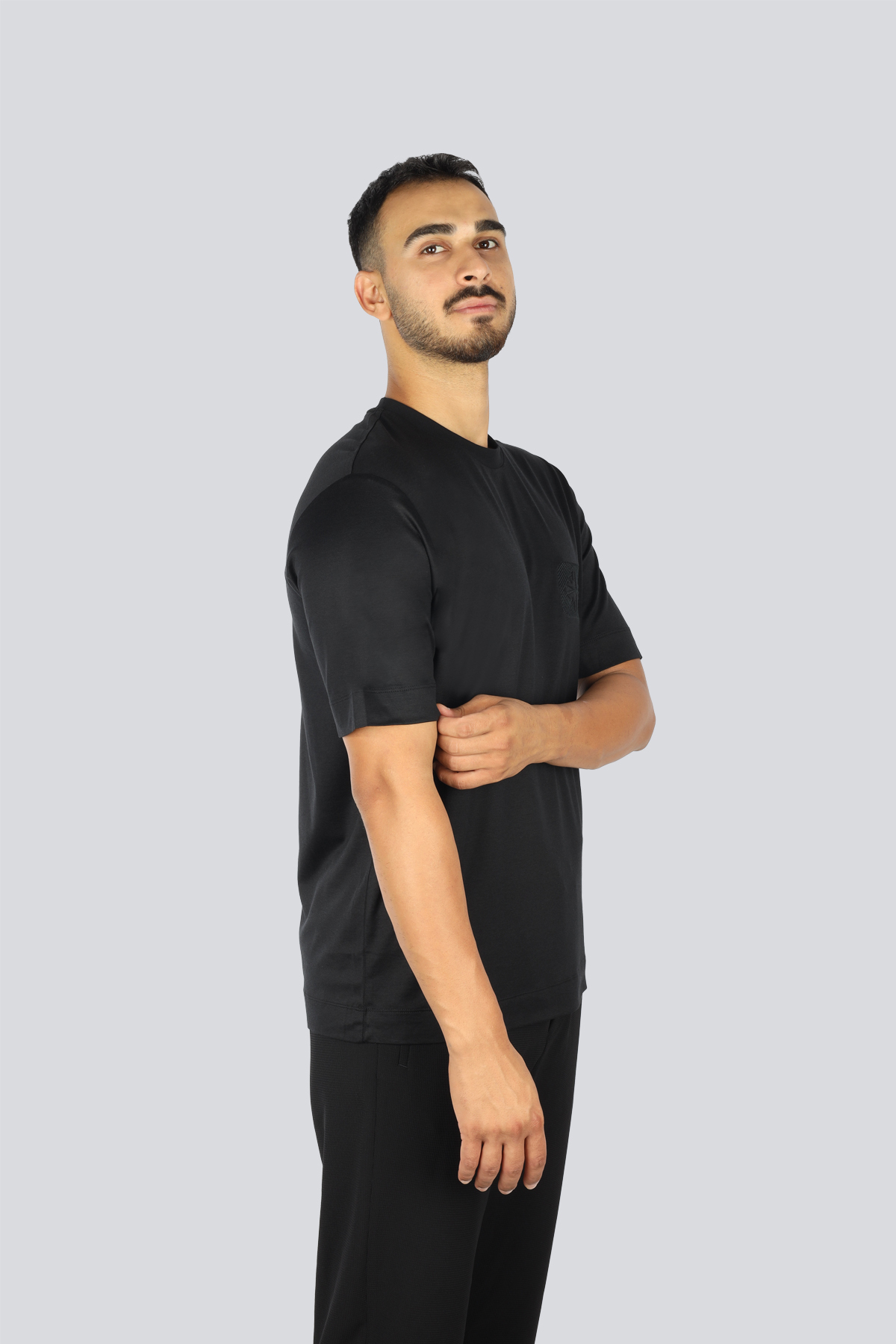T-shirt in lyocell con logo aquile bombate a rilievo ASV EM002938 AF18312 UC001 EMPORIO ARMANI Black beauty 