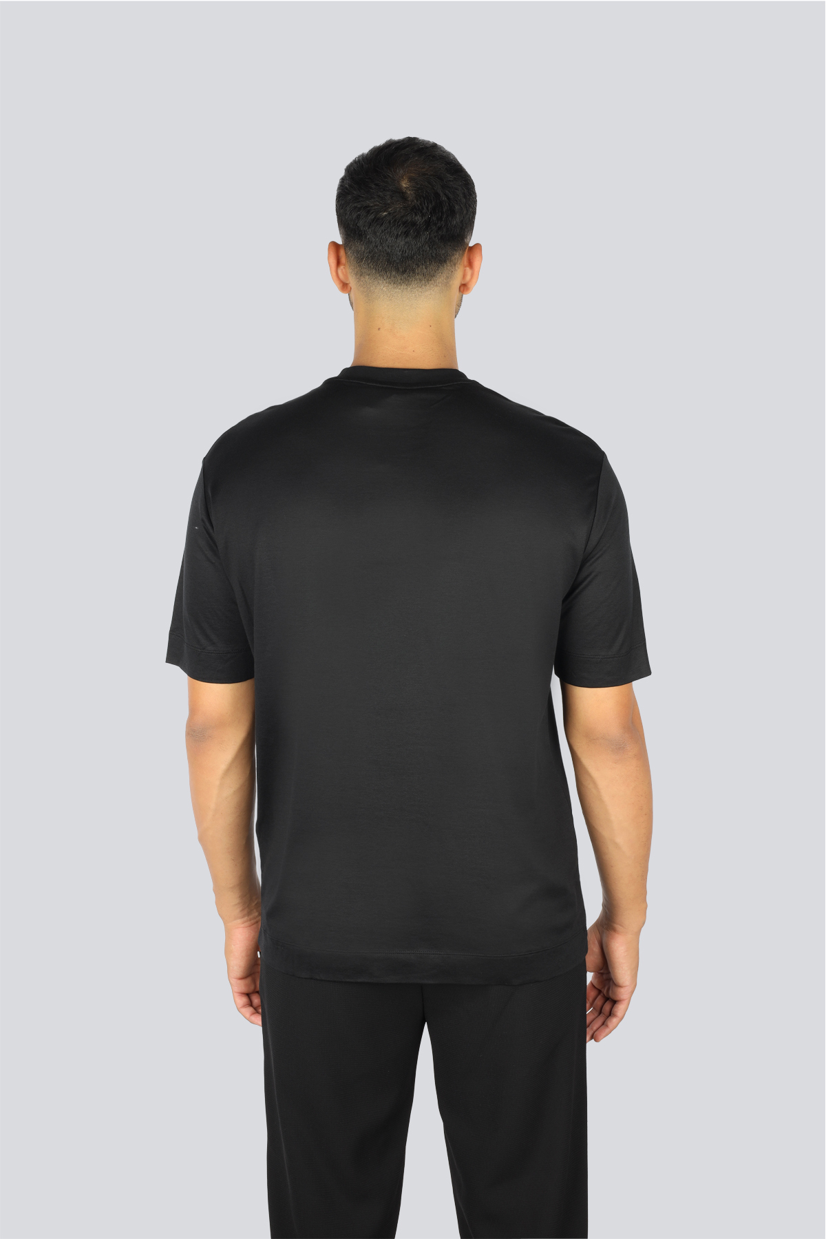 T-shirt in lyocell con logo aquile bombate a rilievo ASV EM002938 AF18312 UC001 EMPORIO ARMANI Black beauty 