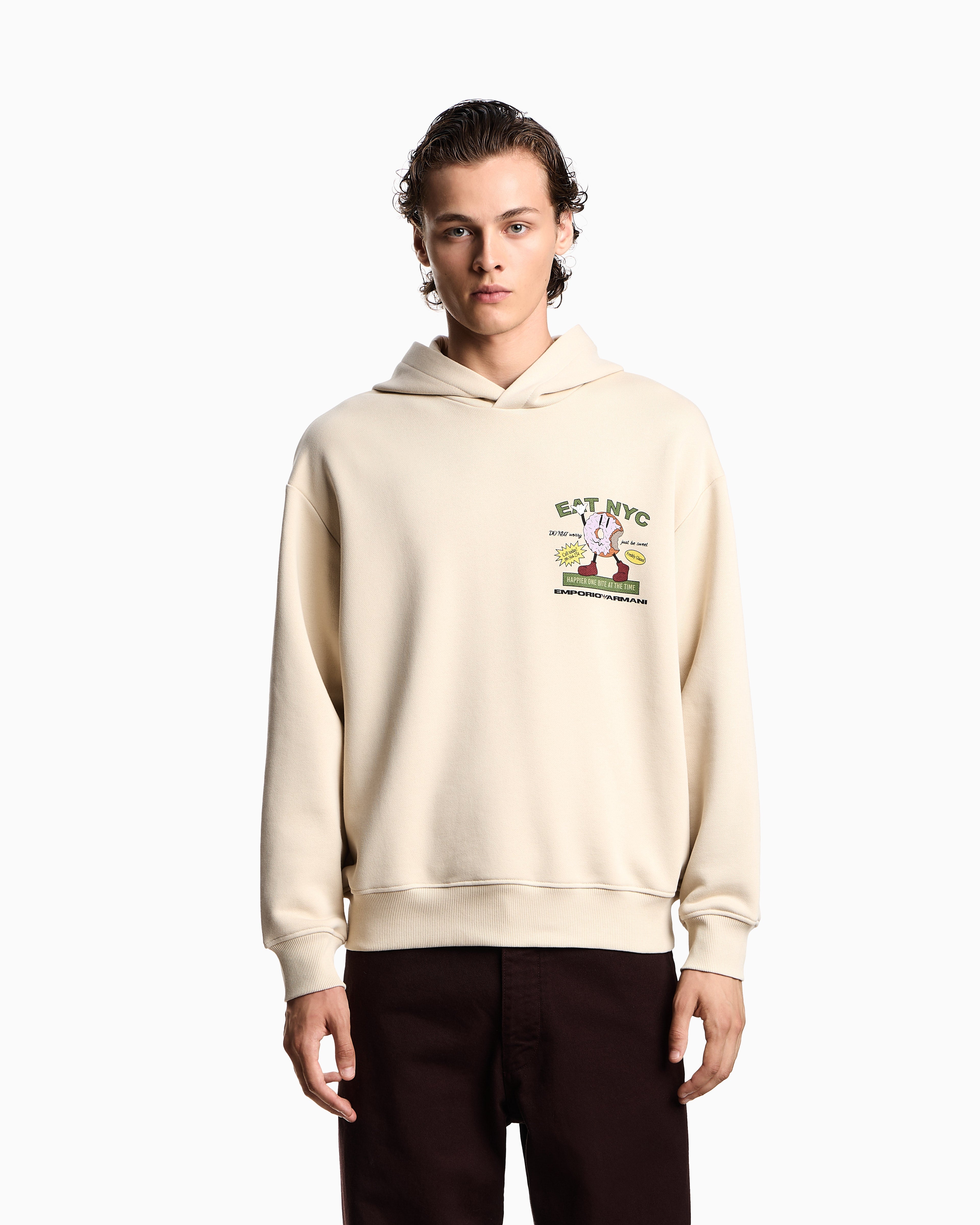 Felpa con cappuccio EM003621 AF12896 M1183 EMPORIO ARMANI Donut beige 