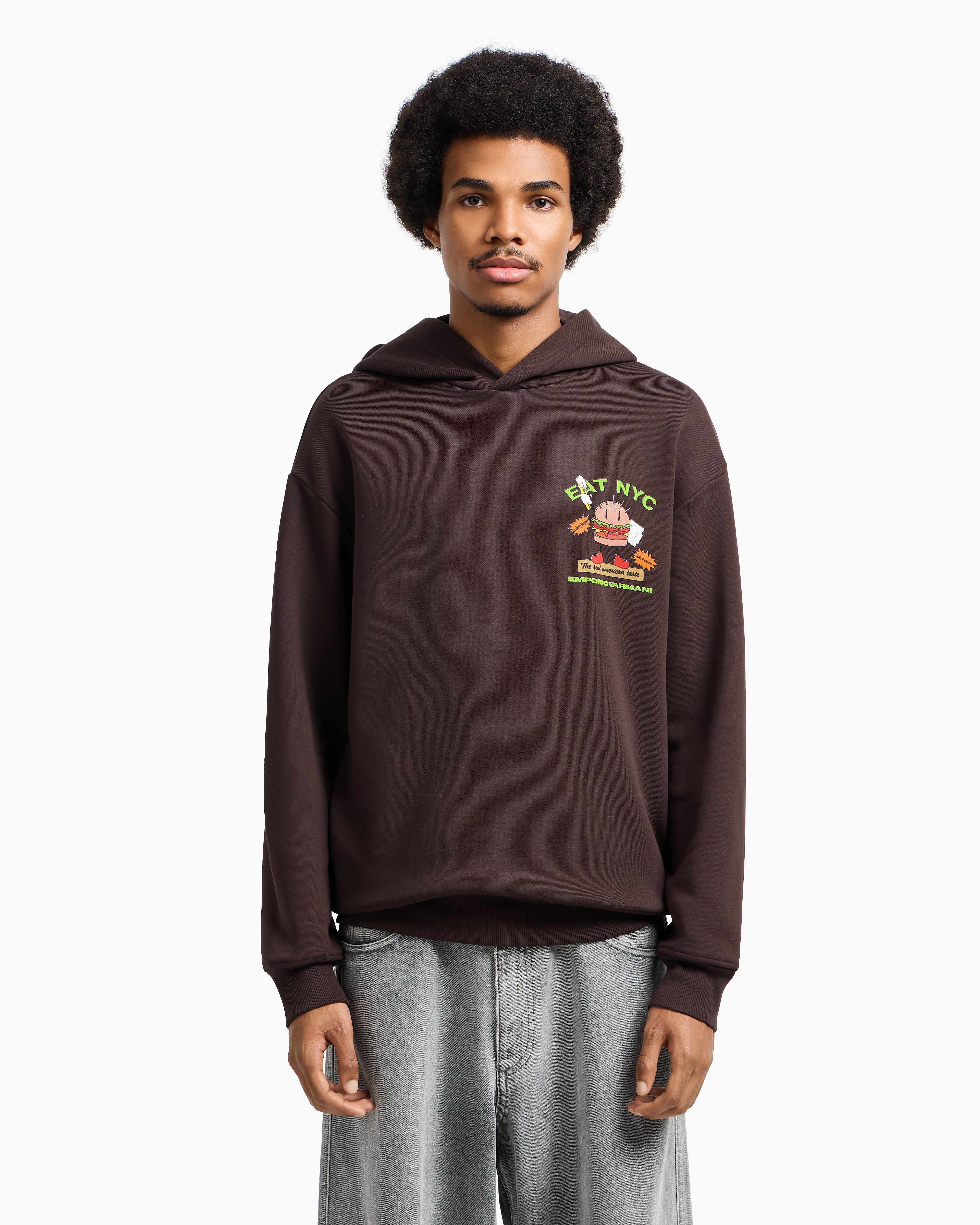 Felpa con cappuccio EM003621 AF12896 M6185 EMPORIO ARMANI Hamb marrone 