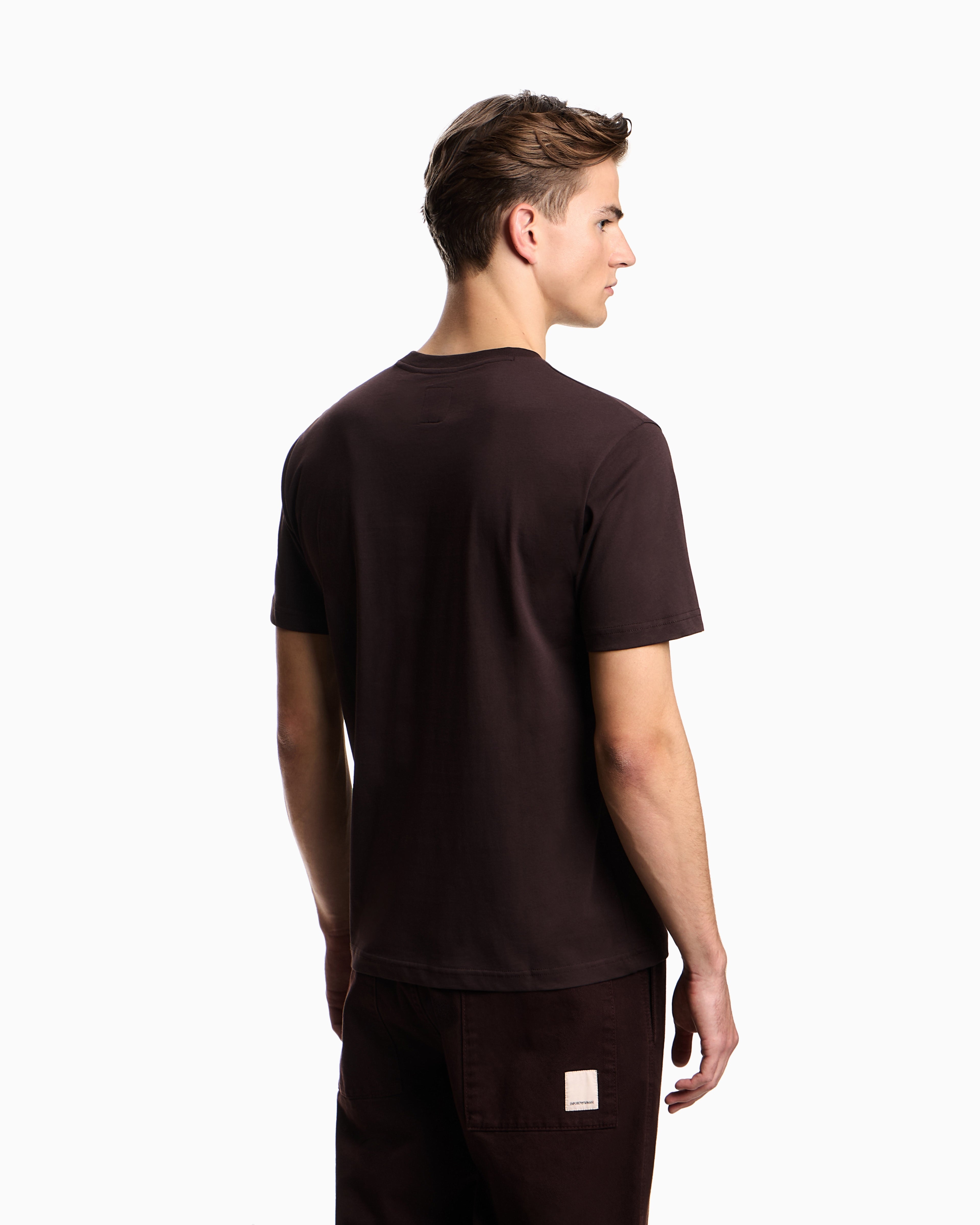 T-shirt in jersey stampa EAT NYC Capsule New York EM003622 AF14836 M6185 EMPORIO ARMANI Hamb marrone 