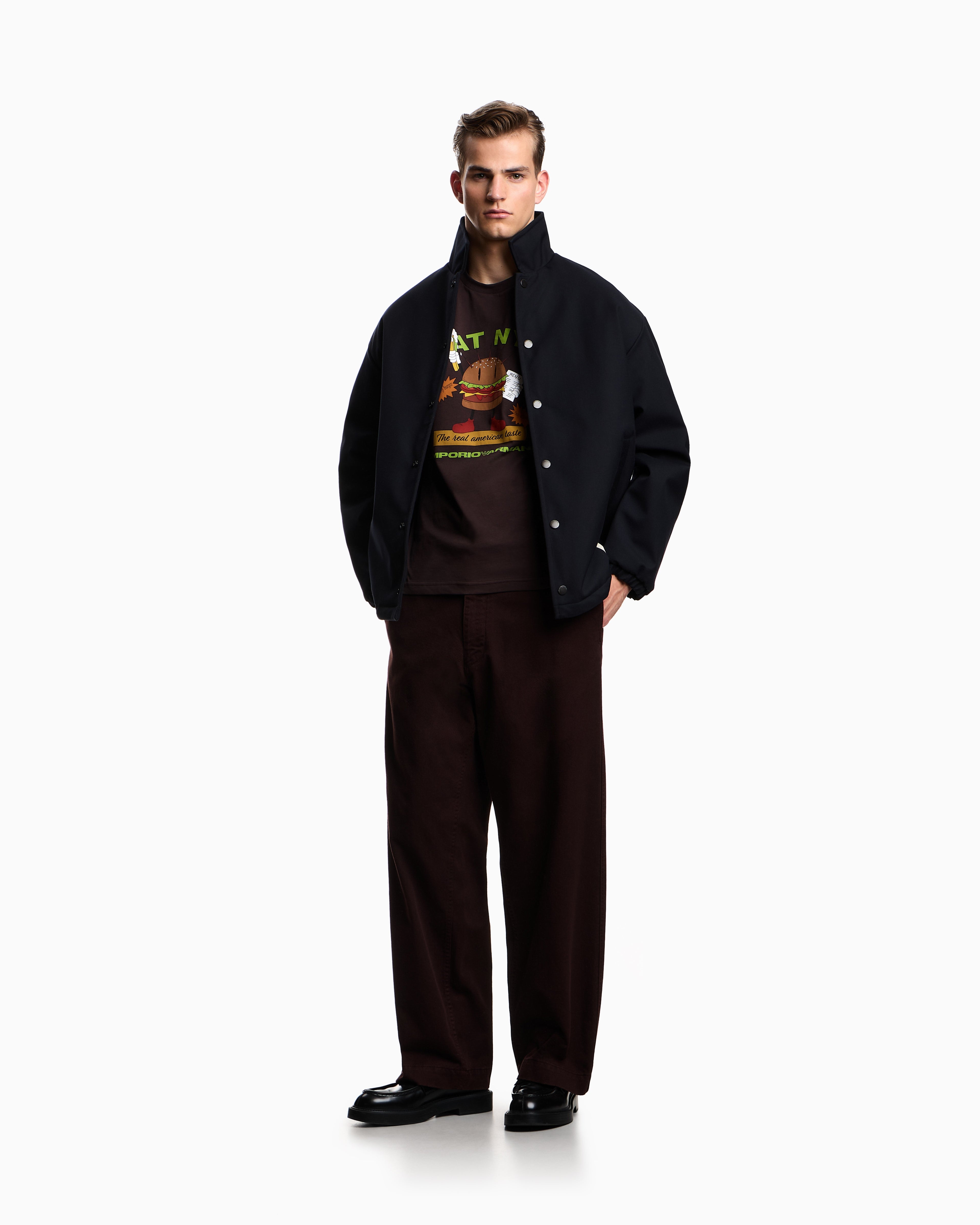 T-shirt in jersey stampa EAT NYC Capsule New York EM003622 AF14836 M6185 EMPORIO ARMANI Hamb marrone 