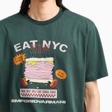 T-shirt in jersey stampa EAT NYC Capsule New York EM003622 AF14836 M7111 EMPORIO ARMANI Bread verde 